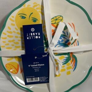 Roller Rabbit Colorful Salad Plates Set
